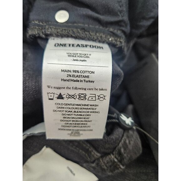 NWT One Teaspoon High Waist Freebirds Jeans Womens 22 Worn Raven Black Zip Ankle - Picture 7 of 7